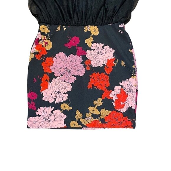 1.STATE Mesh Skirt with Stretchy Floral Print Lining Size Small - Picture 3 of 8